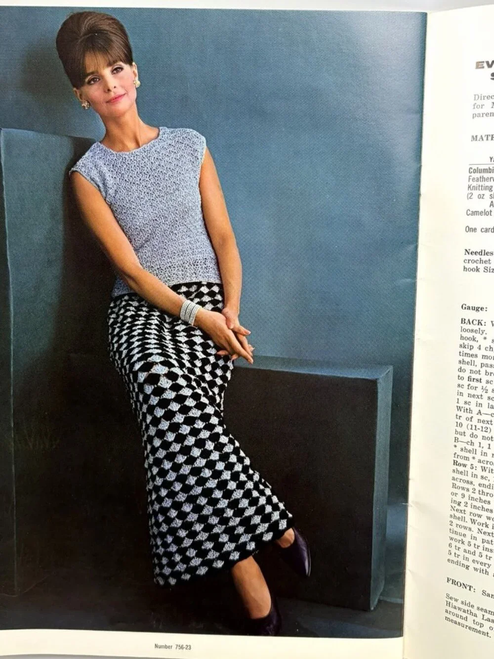 Vtg 60s Columbia Minerva Crochet Collection Pattern Book 756 Sweater Dress Suit